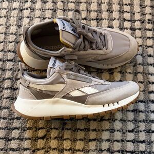 Reebok Women’s Taupe and White Sneakers